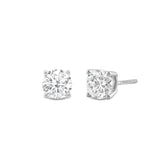 Everyday Elegance 14K Solid White Gold Classic Four Prong Stud Earrings | Round Cut Lab Grown Diamond | Screw Back Posts | 0.50 CTW (E-F Color, VS2-SI1 Clarity) | With Gift Box