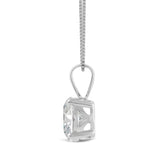 Everyday Elegance Solid 14K White Gold Lab Grown Diamond Solitaire Pendant Necklace for Women in Round Cut | 2 CTW | 18 Inch Length | Box Link Chain| With Gift Box