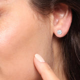 Everyday Elegance 14K Solid White Gold Classic Four Prong Stud Earrings | Round Cut Lab Grown Diamond | Screw Back Posts | 1.5 CTW (E-F Color, VS2-SI1 Clarity) | With Gift Box