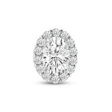 Everyday Elegance 14K White Gold Oval Halo Cubic Zirconia Solitaire Pendant For Women | 1.32 CT center, 1.50 CTW | With Gift Box