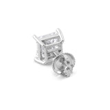 Everyday Elegance 14K Solid White Gold Classic Four Prong Stud Earrings | Princess Cut Lab Grown Diamond | Screw Back Posts | 1.5 CTW (E-F Color, VS2-SI1 Clarity) | With Gift Box
