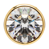 14K Solid Yellow Gold Pendant Only | Bezel Set Round Cut Cubic Zirconia Solitaire | 1.5 Carat