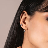 14K Solid Yellow Gold Stud Earrings | Round Cut Cubic Zirconia | Screw Back Posts | 1.50 CTW