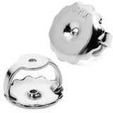 Two Earring Back Replacements |14K Solid White Gold | Threaded Screw on Screw off | Quality Die Struck | Post Size .0375" | 1 Pair