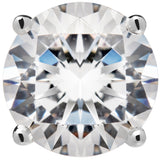 14K Solid White Gold Stud Earrings | Round Cut Cubic Zirconia | Screw Back Posts | 4.0 CTW