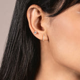 14K Solid Yellow Gold Stud Earrings | Round Cut Cubic Zirconia | Screw Back Posts | .50 CTW