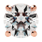 14K Solid Rose Gold Stud Earrings | Round Cut Cubic Zirconia | Screw Back Posts | .50 CTW