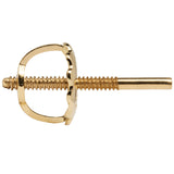 Single Earring Back Replacement |14K Solid Yellow Gold | Threaded Screw on Screw off | Quality Die Struck | Post Size .040" | 1 Back