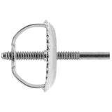 Two Earring Back Replacements |14K Solid White Gold | Threaded Screw on Screw off | Quality Die Struck | Post Size .032" | 2 Backs