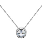 14K Solid White Gold Pendant Necklace | Bezel Set Round Cut Cubic Zirconia Solitaire | 1.5 Carat | 18 Inch .60mm Box Link Chain