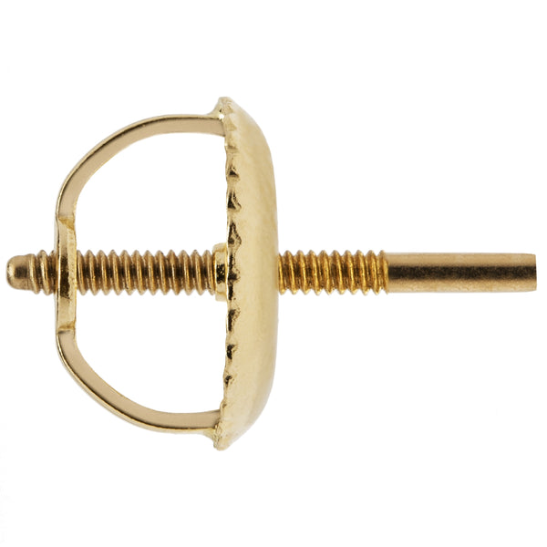 Single Earring Back Replacement Threaded 14K Solid Yellow Gold