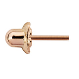 Pair Earring Back Replacements | 14K Solid Rose Gold | Threaded Safety Back for Baby Toddler Earrings | Post Size .028" | 1 Pair