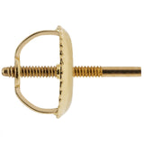 Two Earring Back Replacements |14K Solid Yellow Gold | Threaded Screw on Screw off |Quality Die Struck | Post Size .032" | 2 Backs