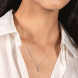 14K Solid White Gold Pendant Only | Round Cut Cubic Zirconia 3-Stone "Trilogy" | .22 CTW