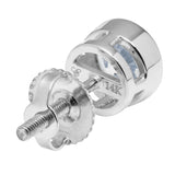 14K Solid White Gold | Round Cut Cubic Zirconia Stud Earrings | 2.0 CTW Bezel Set | Screw Back Posts