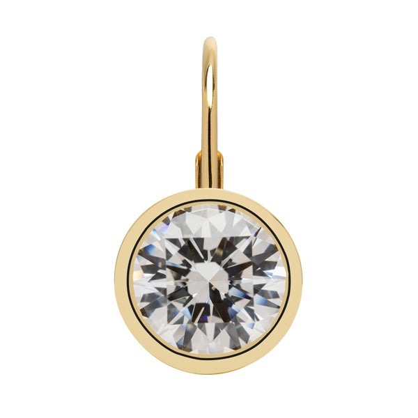 ★VINTAGE HOLLYWOOD★ [14K Gold] Bezel Round Cut Earrings_VH 즐거운 온라인 쇼핑공간에 오신 것을 환영합니다!