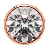 14K Solid Rose Gold Pendant Only | Bezel Set Round Cut Cubic Zirconia Solitaire | 1.5 Carat