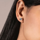 14K Solid Yellow Gold Stud Earrings | Round Cut Cubic Zirconia | Screw Back Posts | 2.56 CTW