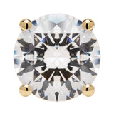 14K Solid Yellow Gold Stud Earrings | Round Cut Cubic Zirconia | Screw Back Posts | 3.34 CTW