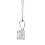 Everyday Elegance Solid 14K White Gold Lab Grown Diamond Solitaire Pendant Necklace for Women in Round Cut | 1.5 CTW | 18 Inch Length | Box Link Chain| With Gift Box