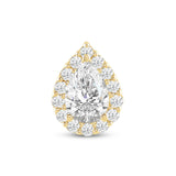 Everyday Elegance 14K Yellow Gold Pear Halo Cubic Zirconia Solitaire Pendant for Women| 1.16 CT center, 1.50 CTW | With Gift Box