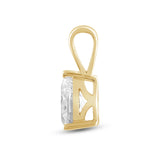 Everyday Elegance 14K Yellow Gold Cubic Zirconia Solitaire Pendant for Women Pear Cut 1.0 CTW |With Gift Box