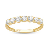 Everyday Elegance 7 Stones Wedding Anniversary Ring Band for Women in 14K Yellow Gold with 1.75 CTTW Round Cut Cubic Zirconia |