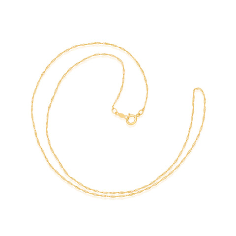 Everyday Elegance 14K Yellow Gold Rope Chain Necklace with Spring-ring Clasp |18" Inch Length | 0.8 mm Thick | With Gift Box