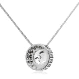 Everyday Elegance 14K Solid Gold Pendant Necklace | Round Halo Cubic Zirconia Solitaire | 1.0 CT center, 1.25 CTW | 16 Inch or 18 Inch Box Link Chain | With Gift Box (18" White Gold)