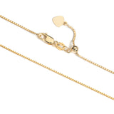 14K Yellow Gold Box Link Chain Necklace | Adjustable 22 Inch Length | .85 mm Thick