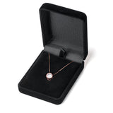 14K Solid Rose Gold Pendant Necklace | Bezel Set Round Cut Cubic Zirconia Solitaire | 1.5 Carat | 16 Inch 1.0mm Box Link Chain