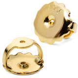 Two Earring Back Replacements |14K Solid Yellow Gold | Threaded Screw on Screw off | Quality Die Struck | Post Size .0375" | 1 Pair