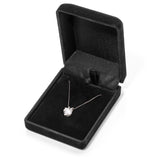 14K Solid White Gold Pendant Necklace | Heart Cut Cubic Zirconia Solitaire | 2 Carat | 16 Inch .60mm Box Link Chain