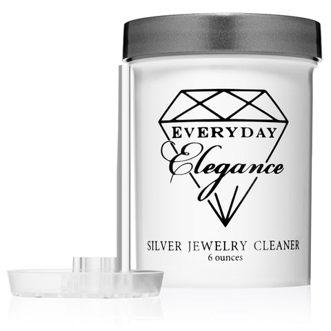 Silver Jewelry Cleaning Solution Kit | Liquid Cleanser, Polishing Cloth,  Basket | for Sterling Jewelry, Coins | 6 Ounce Jar