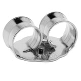Two Earring Back Replacements |14K Solid White Gold | Threaded Push on-Screw off |Quality Die Struck | Post Size .032" | 2 Backs