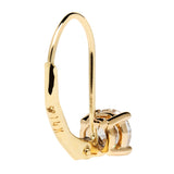 14K Solid Yellow Gold Earrings | Round Cut Cubic Zirconia | Leverback Drop Dangle Basket Setting | .92 CTW