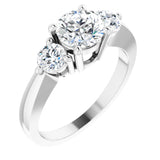 1.5 CTW Round Cut Cubic Zirconia | Sterling Silver Three-Stone Ring Anniversary Band | Size 6