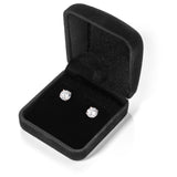 14K Solid Rose Gold Stud Earrings | Round Cut Cubic Zirconia | Screw Back Posts | 2.0 CTW