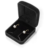 14K Solid Yellow Gold Earrings | Round Cut Cubic Zirconia | Leverback Drop Dangle Basket Setting | 1.68 CTW