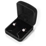 14K Solid Rose Gold Earrings | Round Cut Cubic Zirconia | Leverback Drop Dangle Basket Setting | 2.0 CTW