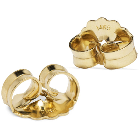 Screw-Back Earring Backs Yellow Gold Regular