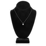 14K Solid Yellow Gold Pendant Necklace | Round Cut Cubic Zirconia Solitaire | 1.0 Carat | 16 Inch .60mm Box Link Chain