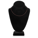 14K Solid Rose Gold Necklace | Box Link Chain | 16 Inch Length | 1.0mm Thick