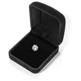 14K Solid White Gold SINGLE Stud Earring | Round Cut Cubic Zirconia | Screw Back Post | 1.67 Carat