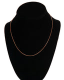 14K Solid Rose Gold Necklace | Box Link Chain | 18 Inch Length | .60mm Thick