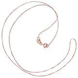 14K Solid Rose Gold Necklace | Box Link Chain | 16 Inch Length | .60mm Thick