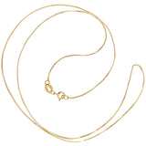 14K Solid Yellow Gold Necklace | Box Link Chain | 18 Inch Length | .60mm Thick