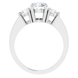 1.5 CTW Round Cut Cubic Zirconia | Sterling Silver Three-Stone Ring Anniversary Band | Size 8