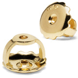 14K Solid Yellow Gold | Round Cut Cubic Zirconia Stud Earrings | .92 CTW Bezel Set | Screw Back Posts
