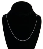 14K Solid White Gold Necklace | Box Link Chain | 18 Inch Length | .60mm Thick